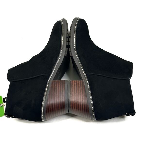 Sam Edelman PRYCE Black Suede Ankle Boots Womens 9M Water Resistant New $150 - Picture 6 of 11